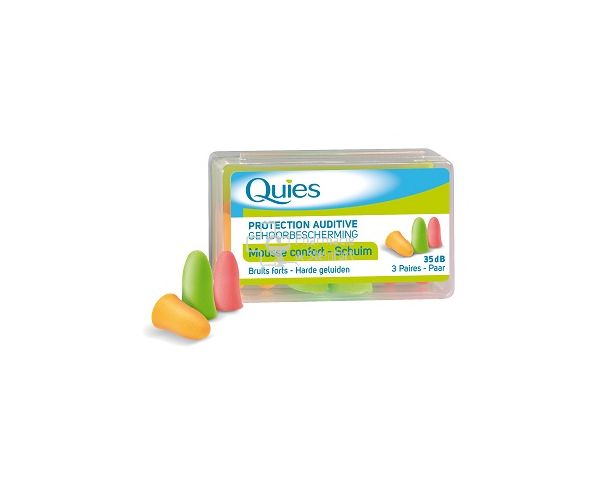 Quies Protection auditive en mousse fluo - 6 paires - Pharmacie en