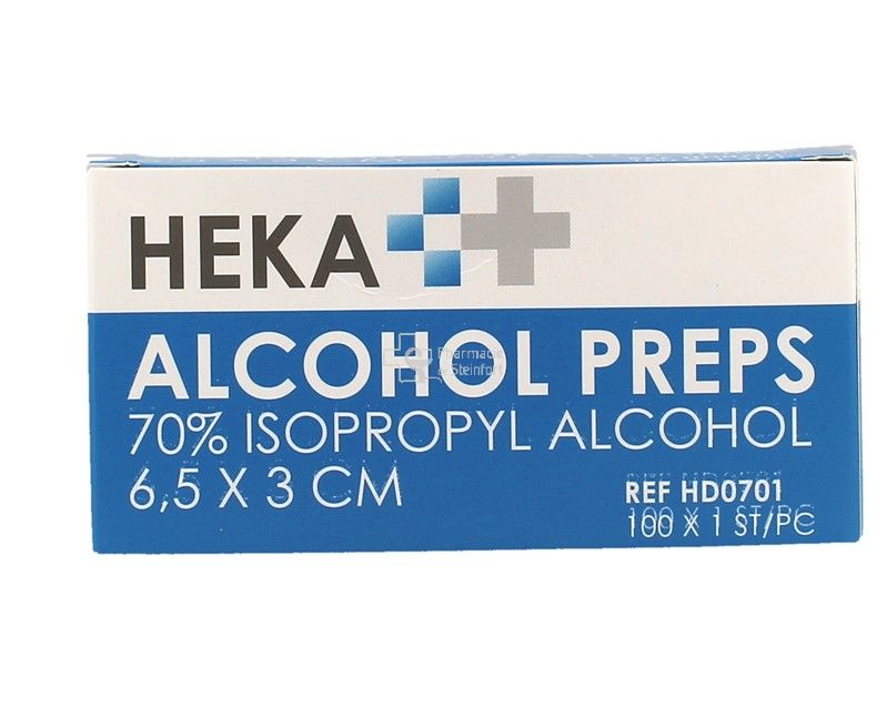 ALCOHOL PREPS Alkoholische Desinfektionstücher 100 Stück HEKA) -  Antiseptika · Desinfektionsmittel · Heilung - Pharmacie de Steinfort