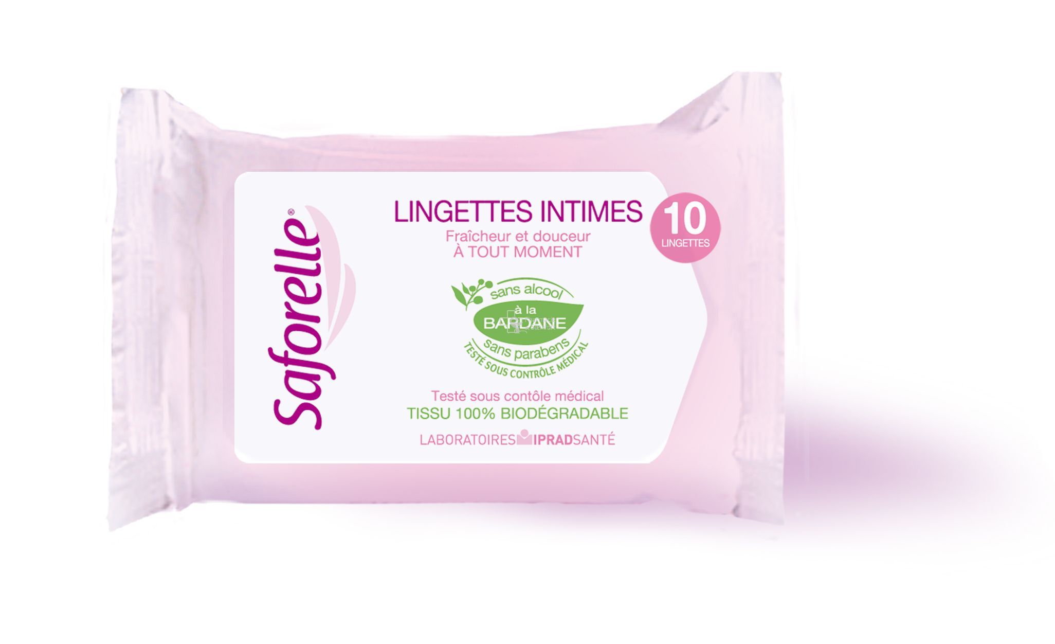 SAFORELLE LINGETTES INTIMES SACHET POCKET DE 10 LINGETTES