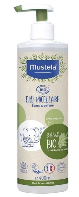 Eau micellaire sans parfum Bio pour bébé Mustela