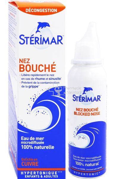 STERIMAR HYPERTONIQUE CUIVRE NEZ BOUCHE 100 ML - Hygiène du nez - Pharmacie  de Steinfort