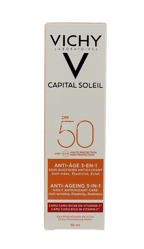 VICHY CAPITAL IDEAL SOLEIL Anti Age Soin anti oxydant 3 en 1 SPF50